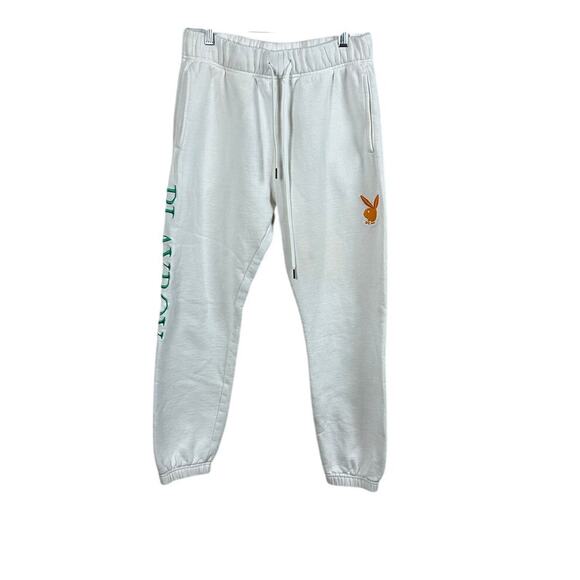 Playboy by PacSun White Jogger Sweat Pants size S - Picture 1 of 8